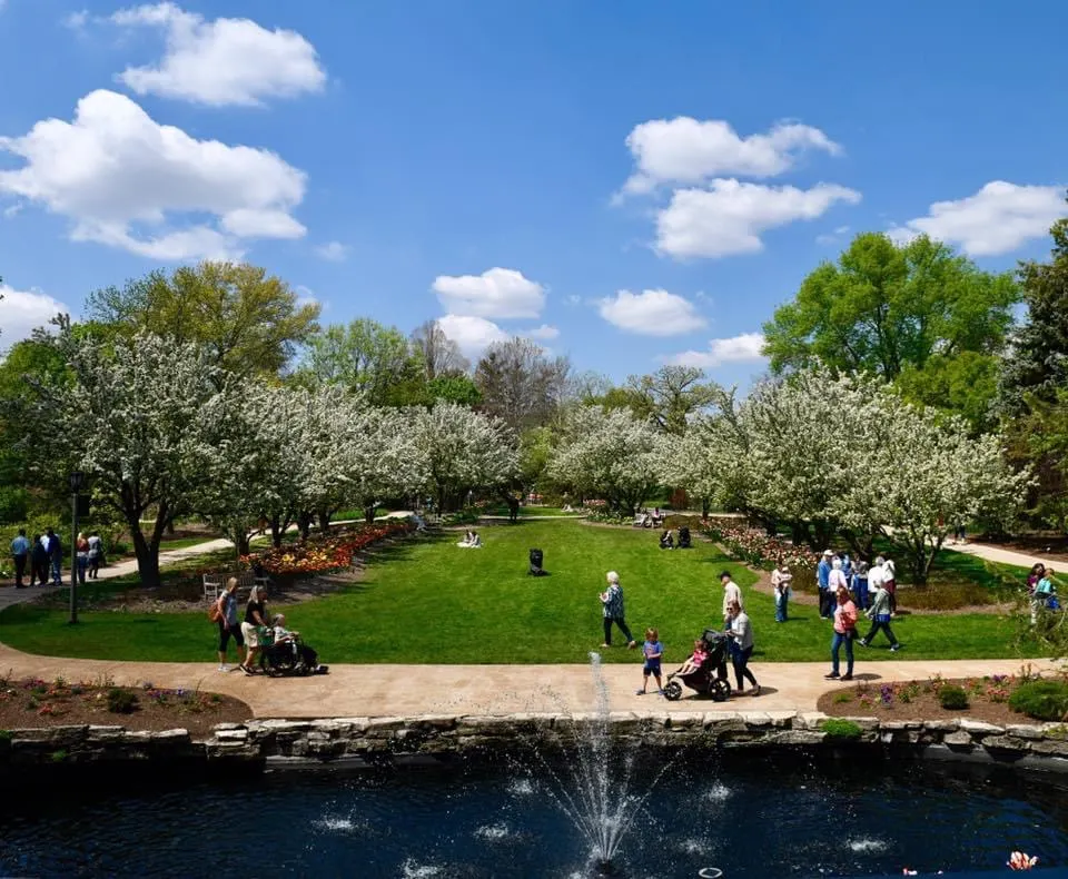 Path and gardens in Lilacia Park, Lombard