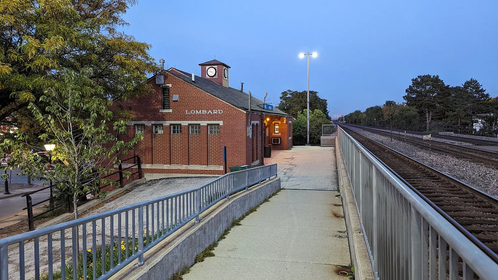 Lombard Metra station building